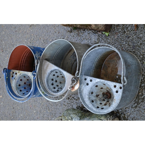 78 - 3 Galvanised Mop Buckets