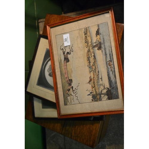103 - 2 Framed Silhouettes & Reproduction 'New Amsterdam' Print
