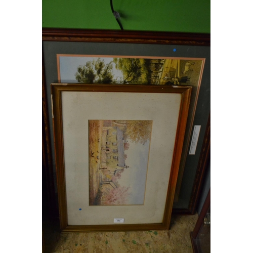 111 - 1 Watercolour by FJ Snell & a Print