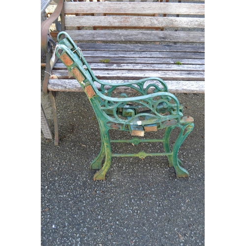 68 - Small Green Painted Child's Bench Ends