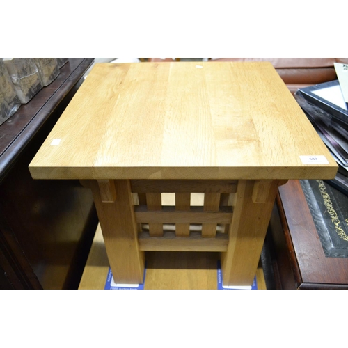 723 - Oak Square Coffee Table. W45cm D45cm H40cm