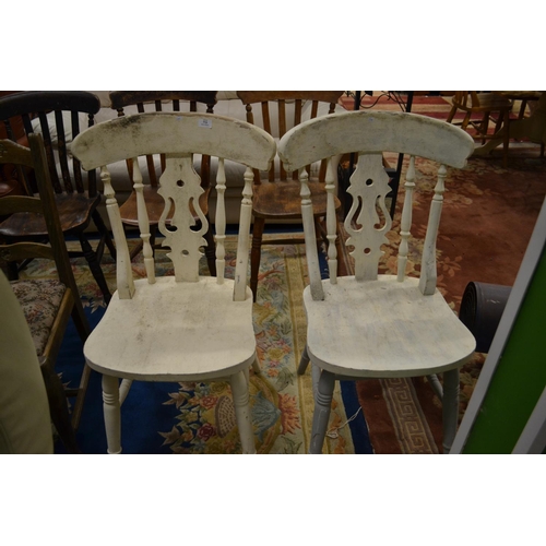 739 - Pair of Painted Fiddle Back Chairs