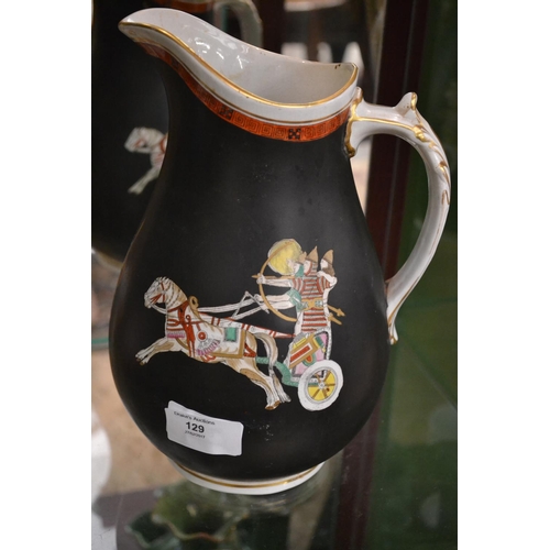 129 - Victorian Hand Painted Jug with Roman Scenes