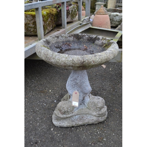 15 - Concrete Japanese Style Bird Bath with Fish Pedestal