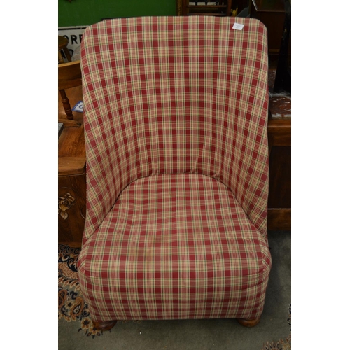 303 - Curved back upholstered sprung rocking chair