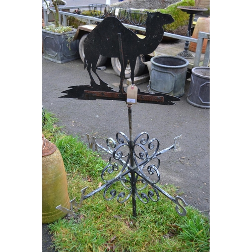 34 - Black Painted Galvanised Weather Vane with Camel Top