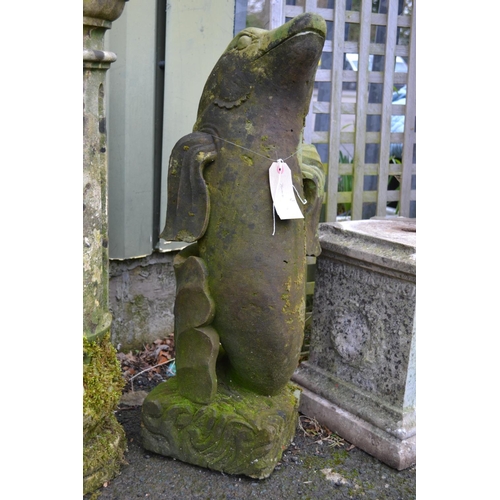 46 - Concrete Dolphin Garden Ornament (H76cm)