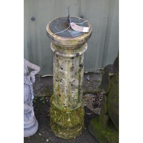 47 - Sundial on Fluted Column Base (H78cm)