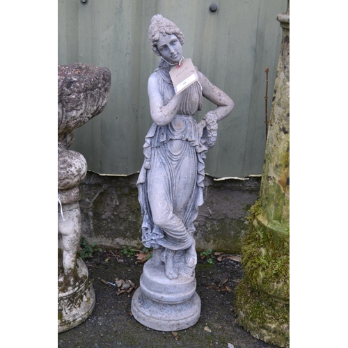 48 - Small Statue of a Lady Garden Ornament (H66cm)