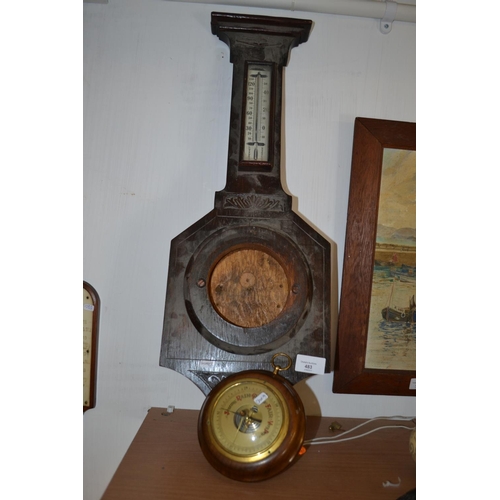 483 - Barometer Surround with Thermometer & Small Barometer