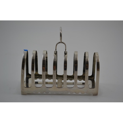 496 - Chinese Silver Toast Rack by Tai Hua (L14cm)