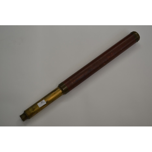 535 - Abhraham Optitions Exeter brass & leather telescope