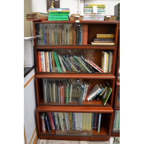 610 - Hand made 4 tier teak book case with glass doors. 
w92c x d35.5cm x h146cm