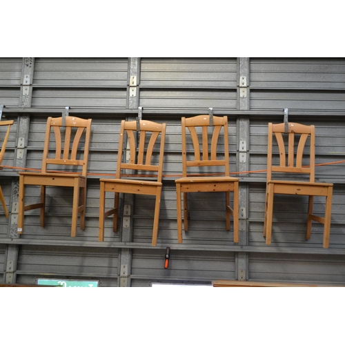 636 - 4 Pine Kitchen Chairs