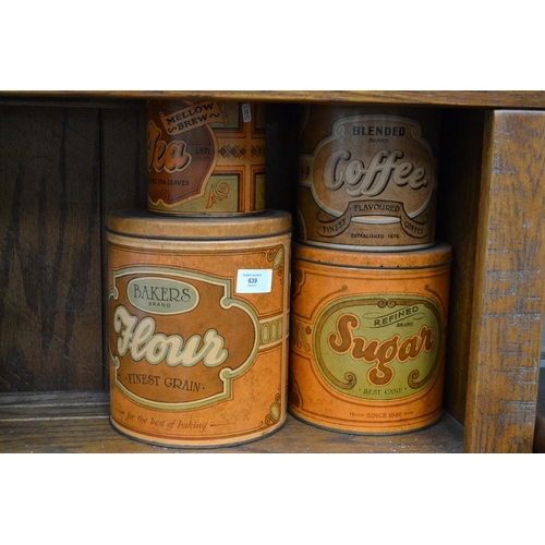 639 - 4 Retro Kitchen Storage Tins