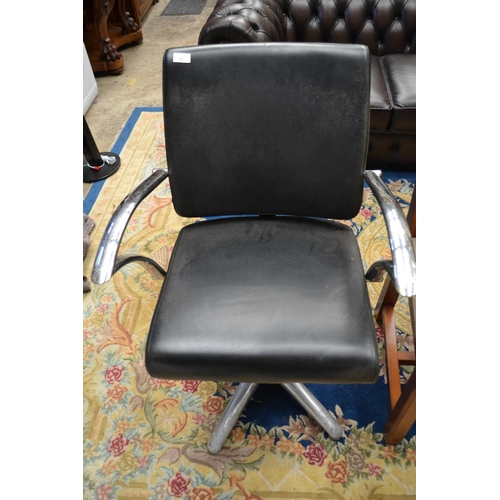 742 - Chrome & Leatherette Barbers Chair