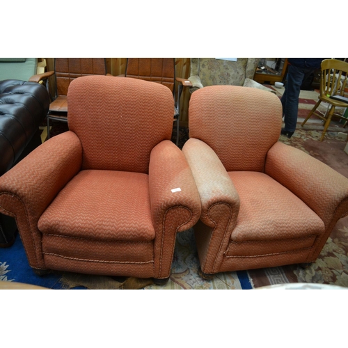 737 - Pair of Horsehair Red Armchairs