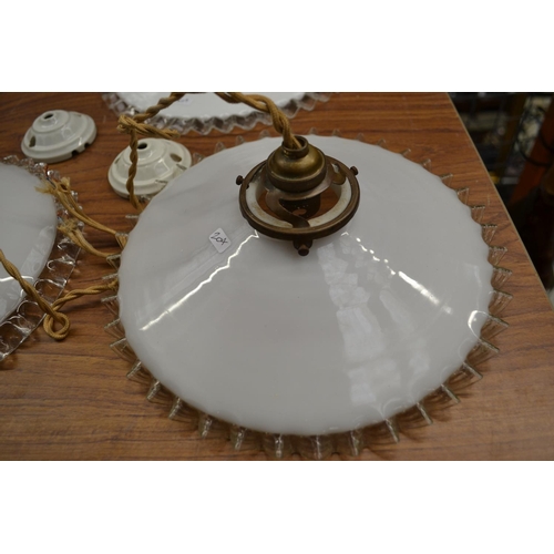 243 - French C19 Glass Pendant Light Shades