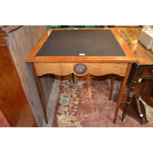 465 - Veneered Card Table with Drawer & Black Baize