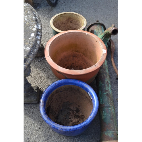 119 - 3 Glazed Plant Pots