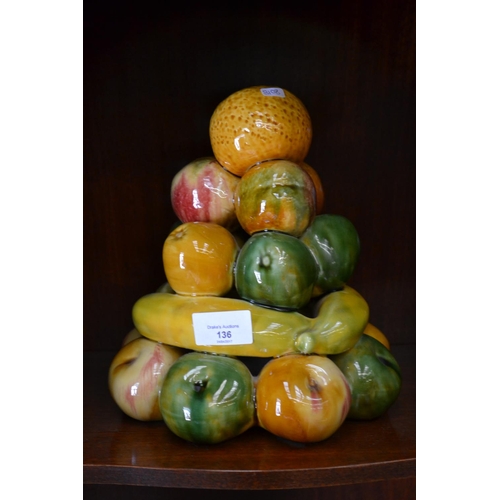 136 - Ceramic fruit display