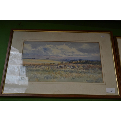 142 - Willerby Wold 1932 Watercolour of a Moorland Scene