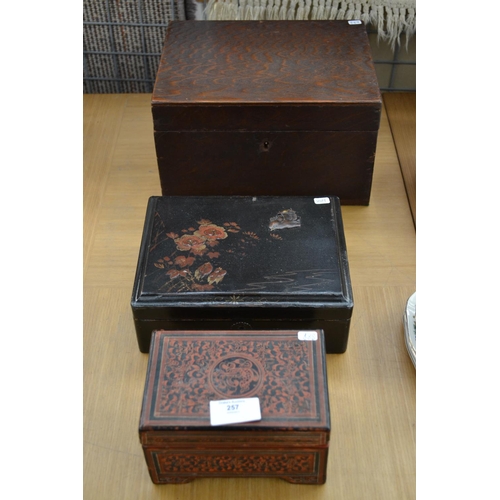 257 - 3 storage boxes inc. papier mache