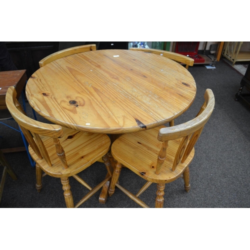 281 - Round pedestal table & 4 chairs