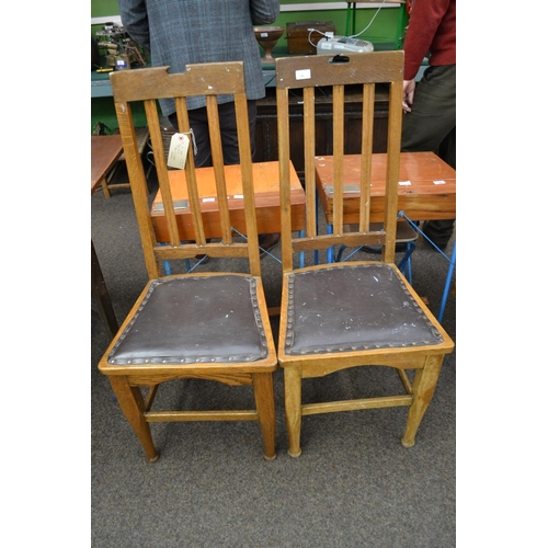 284 - Oak arts & crafts chairs