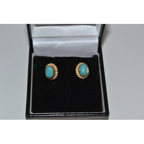 439 - Pair of 9ct turquoise earrings