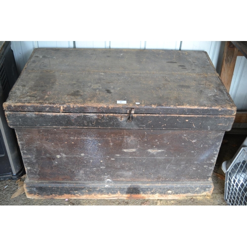 54 - Wooden chest (has woodworm)