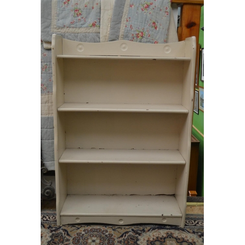 287 - painted cream book shelf 90cm h