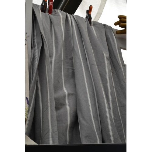 291 - Grey striped curtains