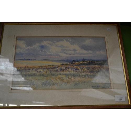 136 - Willerby Wold 1932 Watercolour of a Moorland Scene