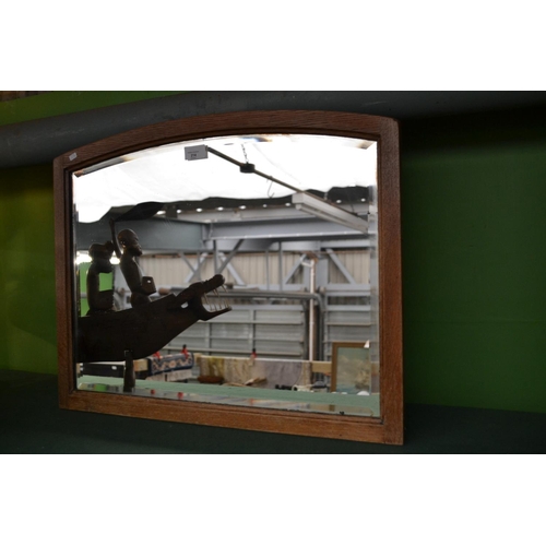 214 - Oak Framed Bevelled Mirror