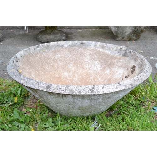 22 - Tapered Circular Concrete Planter. H28cm Dia76cm.