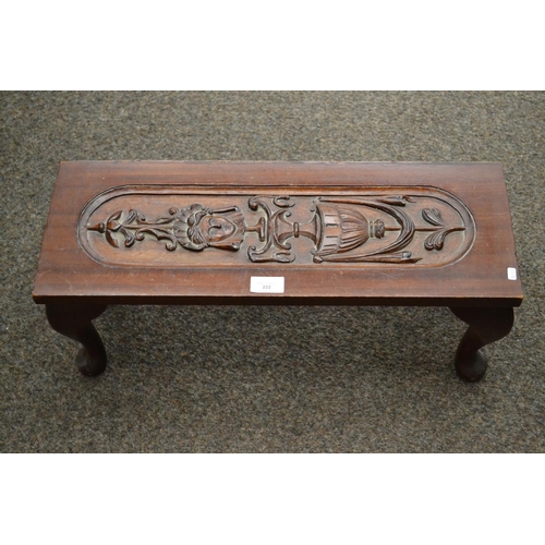 222 - Small Stool with Carved Panel