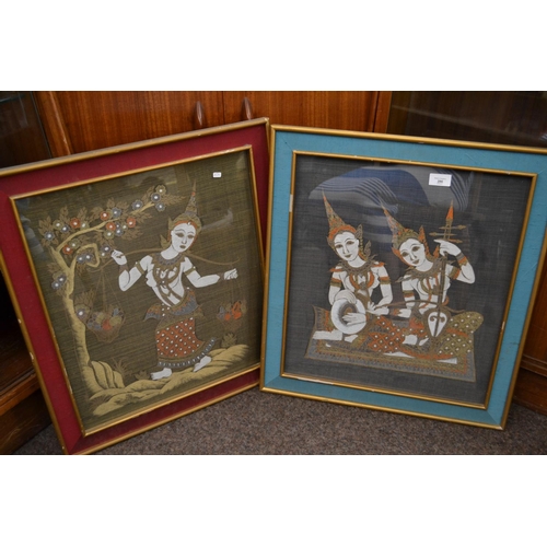 286 - Pair of Thai Silk Paintings