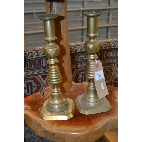 291 - Pair of Brass Candlesticks