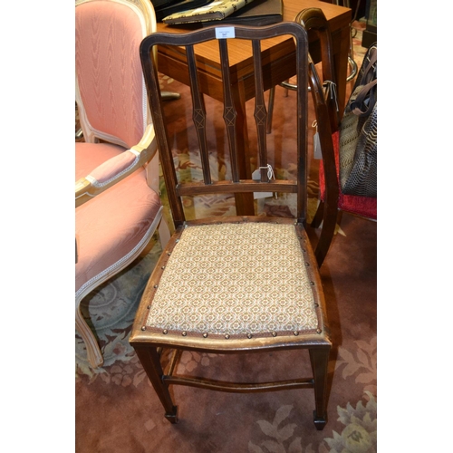 547 - Edwardian Bedroom Chair with Inlay Back