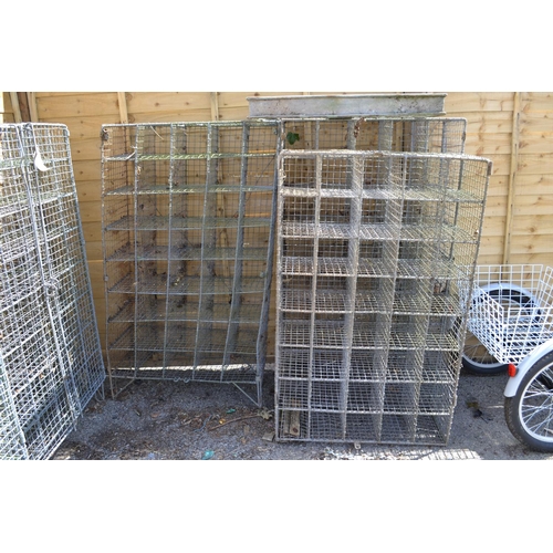 3 - 3 Galvanised Pigeon Coops (AF) + Galvanised Bread Tray