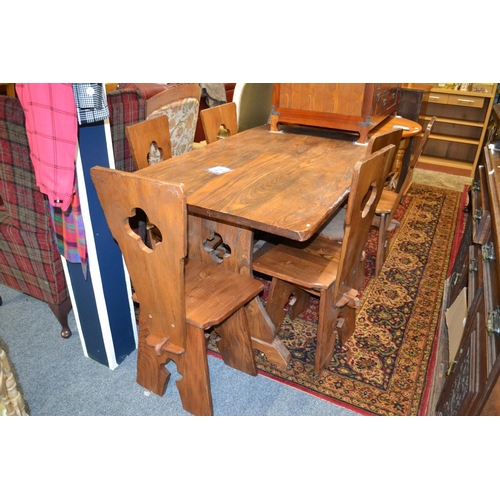 725 - Oak Dining table with 6 chairs