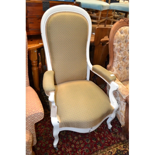 736 - Wooden Framed Edwardian Style Armchair