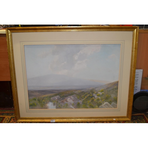 178 - Original Widgery gouache of Dartmoor. 72cm x 52cm