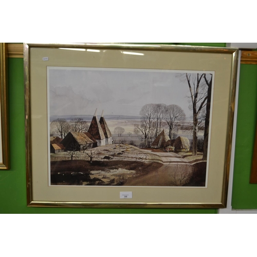 198 - Framed Rowland Hilder print. 49cm x 37cm