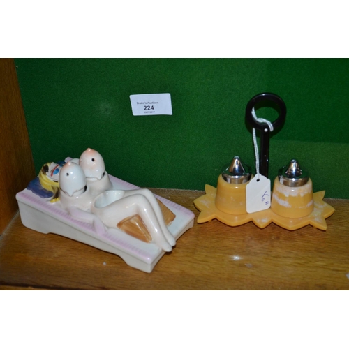 224 - Two vintage cruet sets