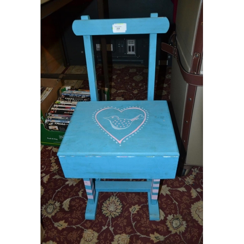 318 - Child's Painted Blue Storage Seat