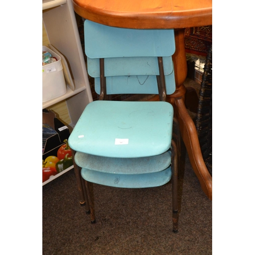 347 - 3 turquoise children's school chairs