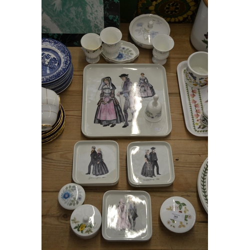 364 - Villeroy & Boch  Couples through the ages square plates &  Wedgewood trinket pots etc.