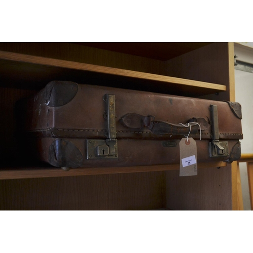 18 - Vintage leather suitcase